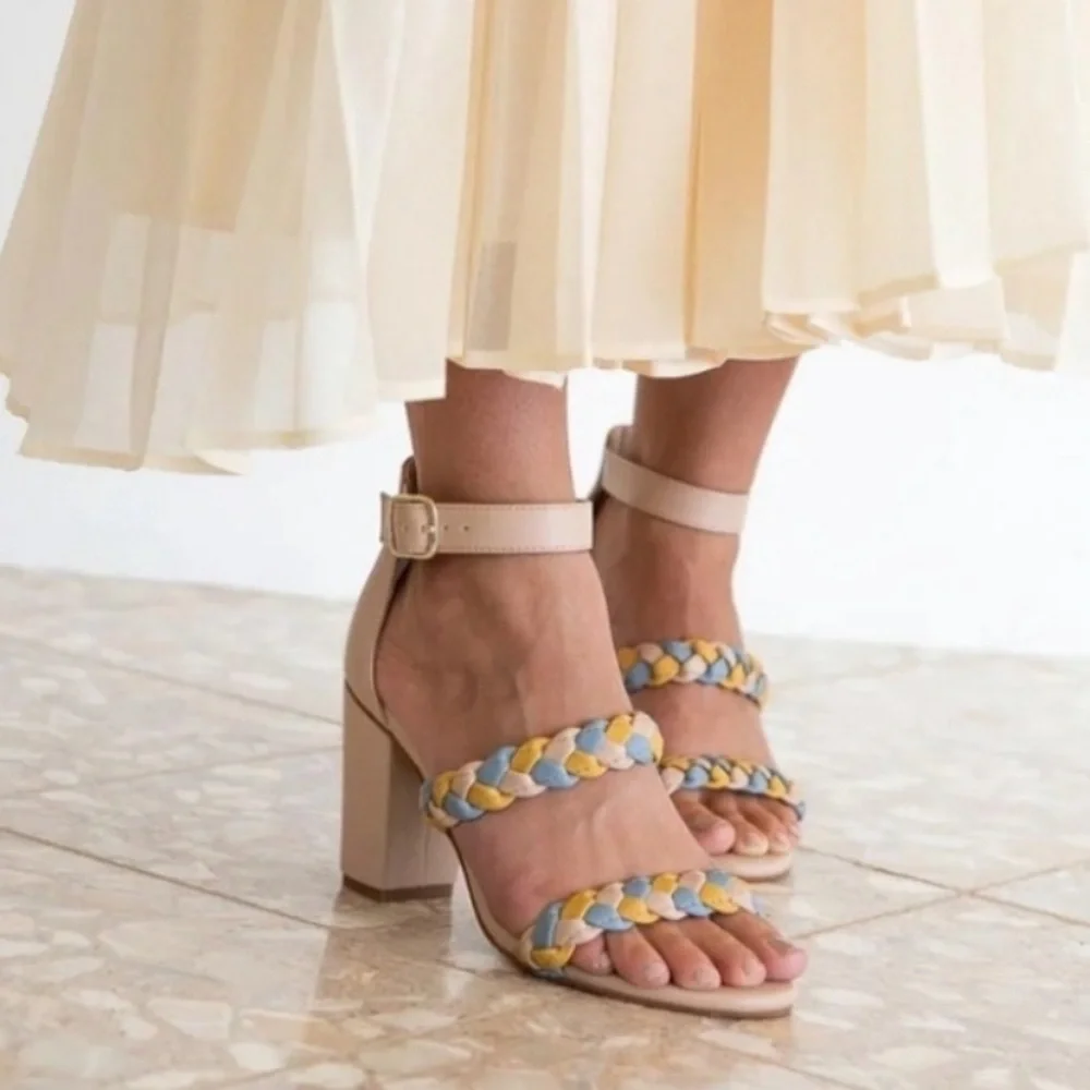 NEW Seychelles BC Wanna Be Heels in Blush Multi Size 8.5 - Picture 1 of 12